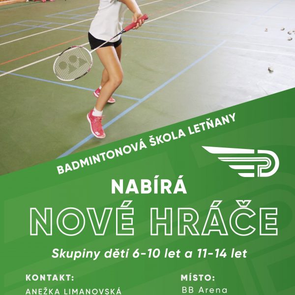 Nábor dětí do Badmintonové školy
